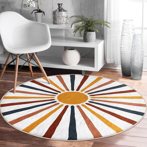 Skalbiamas/robotiniams dulkių siurbliams apvalios formos kilimas ø 120 cm Comfort – Mila Home-image-2
