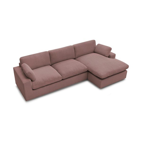 Rožinės spalvos kampinė sofa iš kordinio velveto Belair – Bobochic Paris-image-3