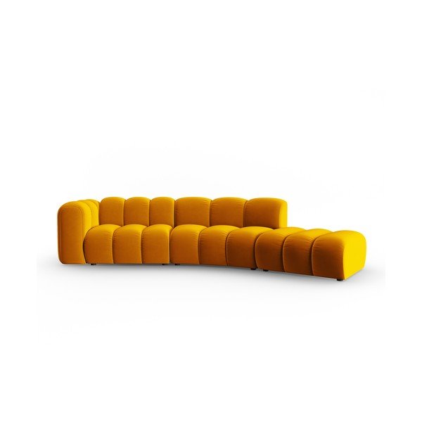 Kampinė sofa geltonos spalvos (su kairiuoju kampu) Lupine – Micadoni Home