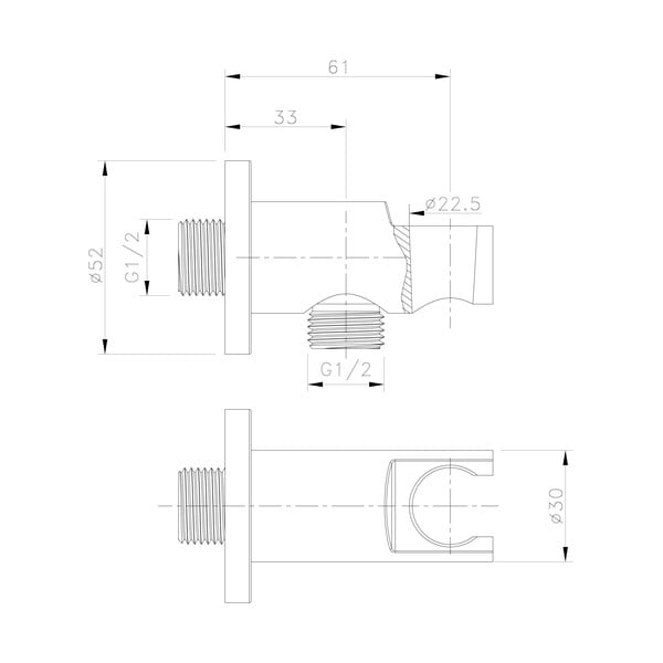 Iš žalvario dušo antgalio dalis auksinės spalvos ø 5 cm – Sapho-image-1