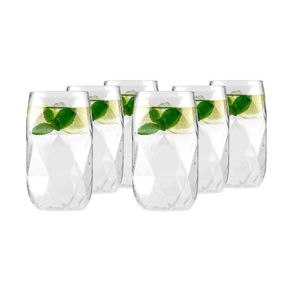 Iš borosilikatinio stiklo stiklinės 6 vnt. 400 ml Geo – Vialli Design