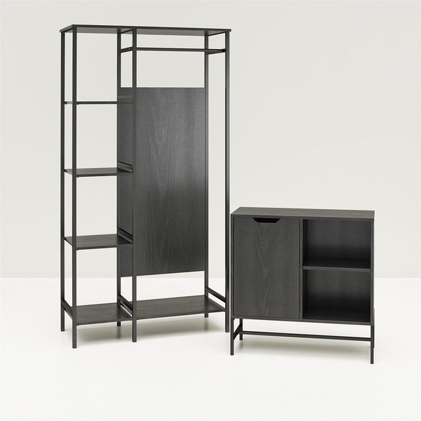 Juoda ąžuolinė spinta 95x180 cm Modine - Støraa-image-1