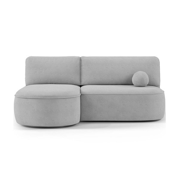 Pilkos spalvos sulankstoma/su sandėliavimo vieta kampinė sofa iš šenilinio audinio (su kairiuoju kampu/su gultu) Livosa – ELTAP
