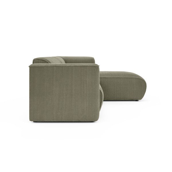 Žalios spalvos kampinė sofa iš kordinio velveto (su dešiniuoju kampu/su gultu) Merid  – Ropez-image-3