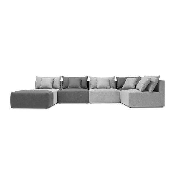 Pilkų atspalvių modulinė sofa "Bobochic Paris Metis-image-1