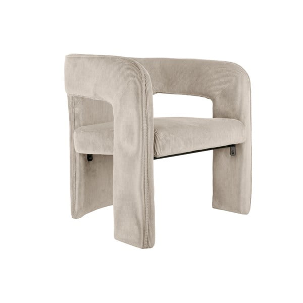 Iš kordinio velveto krėslas smėlio spalvos Vigor – Leitmotiv