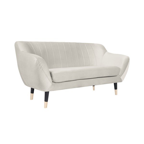 Kreminės spalvos sofa su juodomis kojomis Mazzini Sofas Benito, 158 cm-image-2