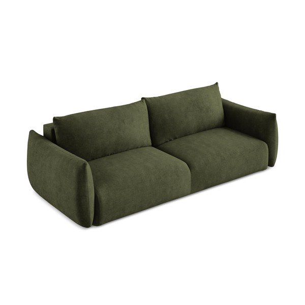 Žalios spalvos iš šenilinio audinio sulankstoma sofa 230 cm Leila – Makamii-image-4