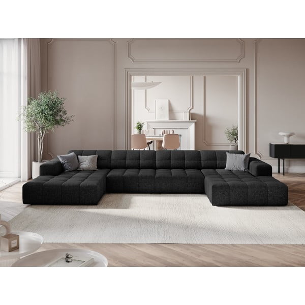 Kampinė sofa antracito spalvos („U“ formos) Chicago – Cosmopolitan Design-image-1