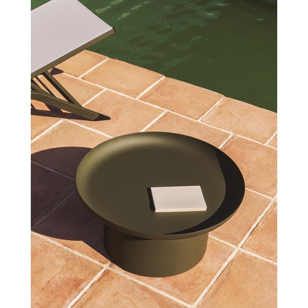 Iš metalo apvalios formos sodo šoninis staliukas ø 70 cm Arcola – Kave Home-image-2
