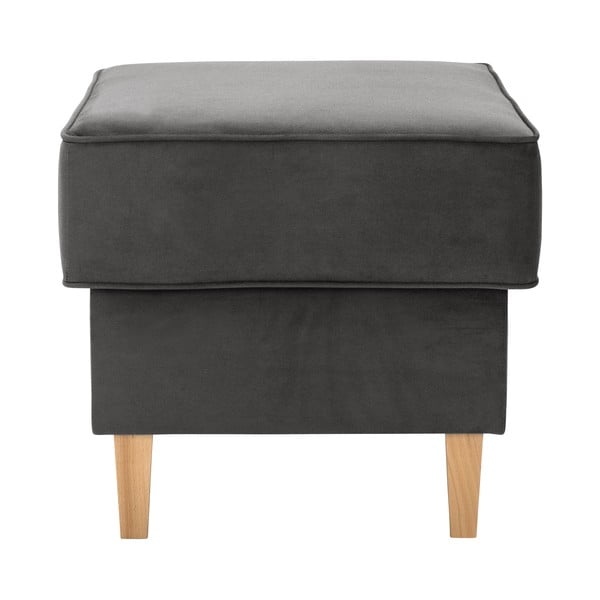 Antracito spalvos aksominis krėslas su pakoja Max Winzer Lorris-image-4