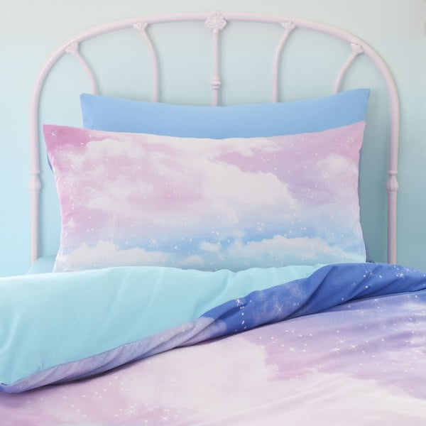 Mėlynos spalvos/rožinės spalvos dvigulė vaikiška patalynė 200x200 cm Ombre Rainbow Clouds – Catherine Lansfield-image-2