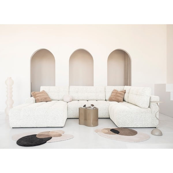 Kreminės spalvos sulankstoma/su sandėliavimo vieta modulinė kampinė sofa (su dešiniuoju kampu) Lulu – Miuform-image-2