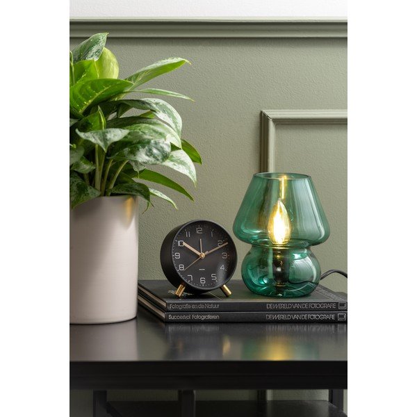 Tamsiai žalio stiklo stalinis šviestuvas Leitmotiv Glass, aukštis 18 cm-image-1