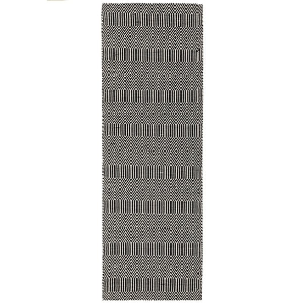Iš vilnos pailgos formos kilimas juodos spalvos 66x200 cm Sloan – Asiatic Carpets