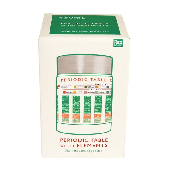 Kreminės spalvos/sidabrinės spalvos maistui/vaikams termosas 450 ml Periodic Table – Rex London-image-3