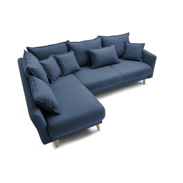 Tamsiai mėlyna "Bobochic Paris Mia" sofa-lova, kairysis kampas-image-4