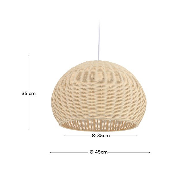 Natūralios spalvos rotango šviestuvo gaubtas ø 45 cm Deyarina - Kave Home-image-3