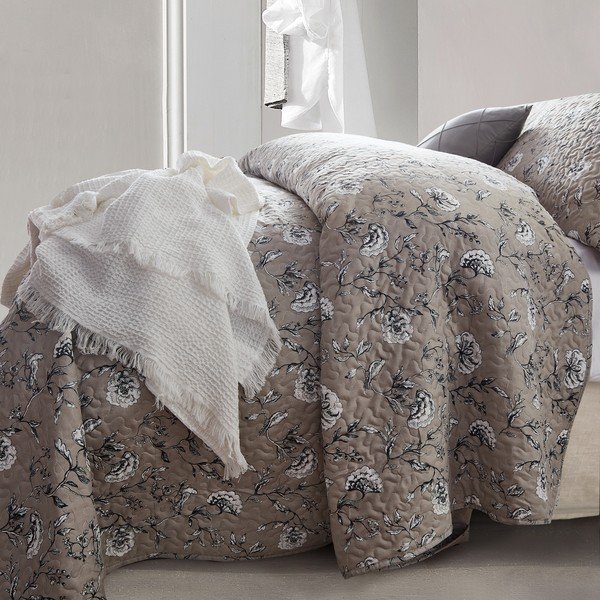 Rudas mikropluošto užvalkalas su dviem pagalvių užvalkalais Sleeptime Classic Flower, 180 x 250 cm-image-2