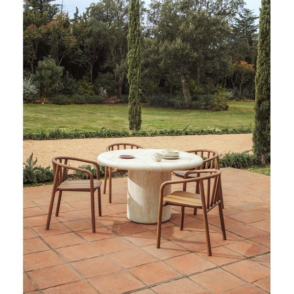 Iš betono apvalios formos sodo valgomojo stalas ø 122 cm Drasi – Kave Home-image-1