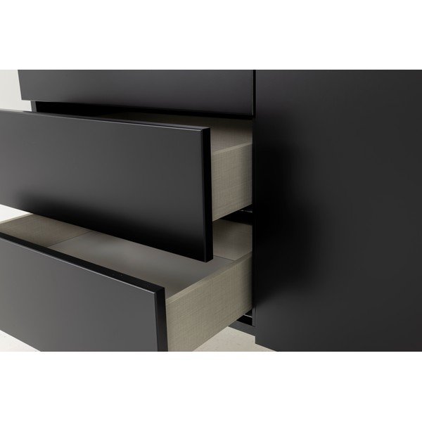 Aukšta šoninė spintelė juodos spalvos/natūralios spalvos iš riešutmedžio 120x133 cm Plain – Tenzo-image-1