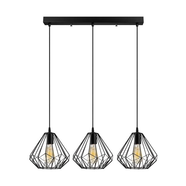 Kabantis šviestuvas juodos spalvos su metaliniu gaubtu Diamond – Opviq lights