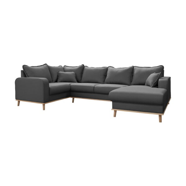 Tamsiai pilka kampinė sofa (dešinysis kampas) Beata - Ropez-image-1