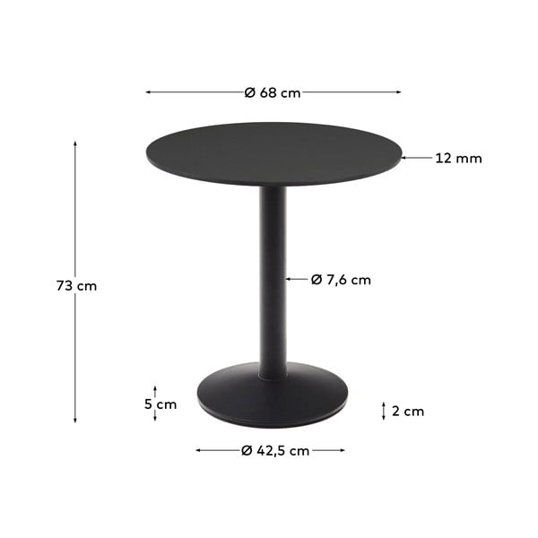 Iš metalo apvalios formos sodo valgomojo stalas 68x68 cm Esilda – Kave Home-image-4