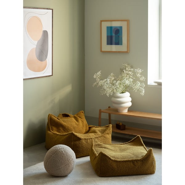 Rudos spalvos iš boucle vaikiškas sėdmaišis Chair – Wigiwama-image-4