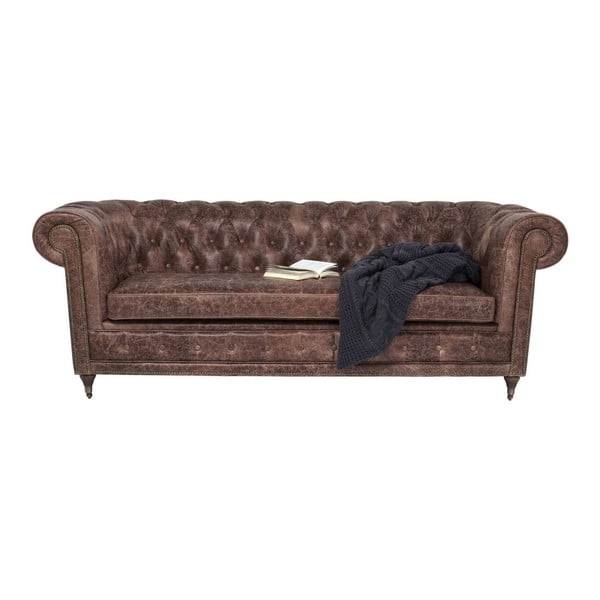 Rudos spalvos trijų vietų sofa su natūralios odos užvalkalu "Kare Design Oxford Vintage