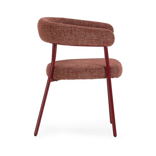 Terakotos spalvos iš audinio valgomojo kėdžių komplektas su porankiais 2 vnt. Yuri – MOME-image-3