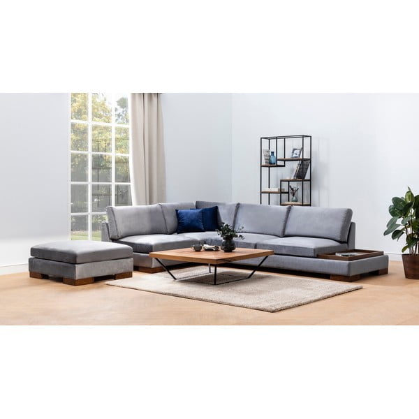 Kampinė sofa pilkos spalvos (su kairiuoju kampu) Tulip – Balcab Home-image-4