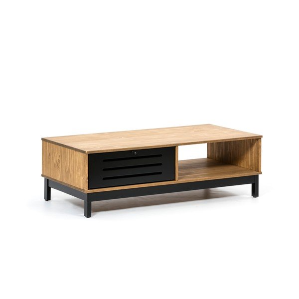 Medinis žurnalinis staliukas su juodomis detalėmis Marckeric Alessia-image-2