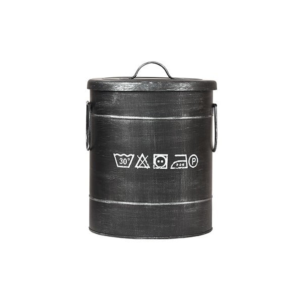 Juodas metalinis skalbinių krepšys LABEL51, ⌀ 26 cm