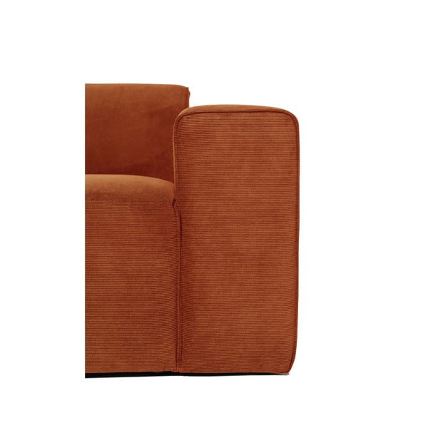 Oranžinės spalvos aksominė kampinė modulinė sofa Scandic Sting, kairysis kampas-image-4