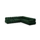 Tamsiai žalios spalvos modulinė kampinė sofa iš velveto Bellis – Micadoni 