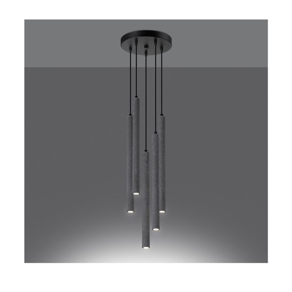 Pilkos spalvos iš betono kabantis šviestuvas ø 25 cm Fideus – Sollux-image-4