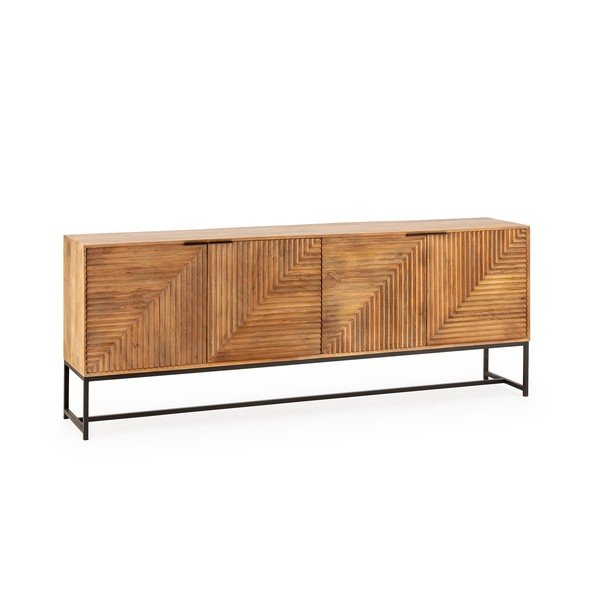 Natūralios spalvos iš mango masyvo šoninė spintelė 210x80x40 cm Nereida – MOME