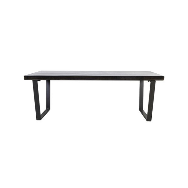 Valgomojo stalas juodos spalvos 100x220 cm Mayen – Light & Living