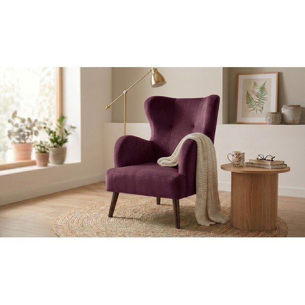 Iš velveto krėslas violetinės spalvos su atlošu Noemye – Bonami Selection-image-1