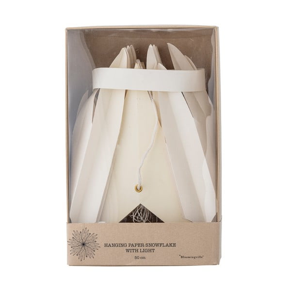 Baltos spalvos pakabinama šviečianti dekoracija ø 50 cm Elijas – Bloomingville-image-4