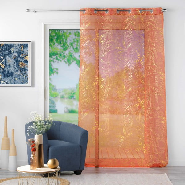 Permatoma užuolaida oranžinės spalvos 140x280 cm Belflor – douceur d'intérieur-image-2