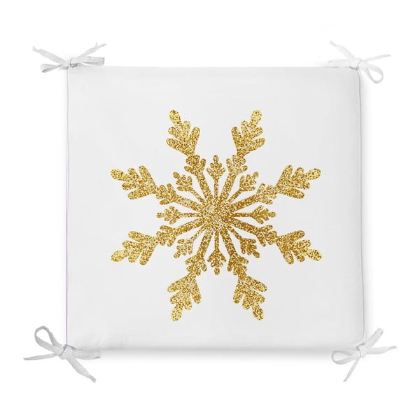Kalėdinė sėdynės pagalvėlė iš medvilnės mišinio Minimalist Cushion Covers Single Snowflake, 42 x 42 cm