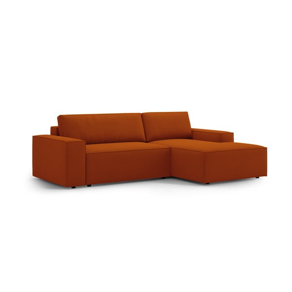Sulankstoma kampinė sofa raudonos plytų spalvos (su dešiniuoju kampu) Jodie – Micadoni Home-image-3