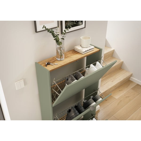 Natūralios spalvos/taupe spalvos koridoriaus baldas 101x200x22 cm Ameca – Germania-image-1