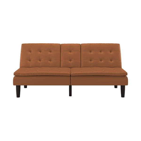 Iš dirbtinės odos sulankstoma sofa konjako rudos spalvos 191 cm Maine – Støraa