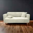 Kreminės spalvos 3 sėdimos vietos įtempiamas sofai baldų apmušalas Sacha – douceur d'intérieur