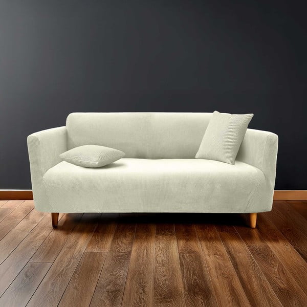 Kreminės spalvos 3 sėdimos vietos įtempiamas sofai baldų apmušalas Sacha – douceur d'intérieur