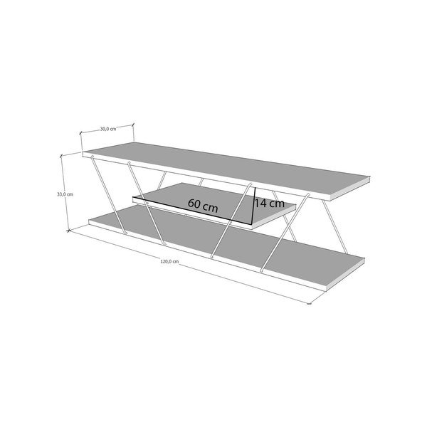 TV spintelė natūralios spalvos iš riešutmedžio 120x33 cm Canaz – Kalune Design-image-4