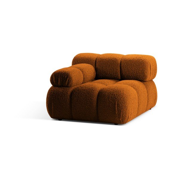 Iš boucle modulinė sofos dalis oranžinės spalvos (su kairiuoju kampu) Bellis – Micadoni Home-image-3